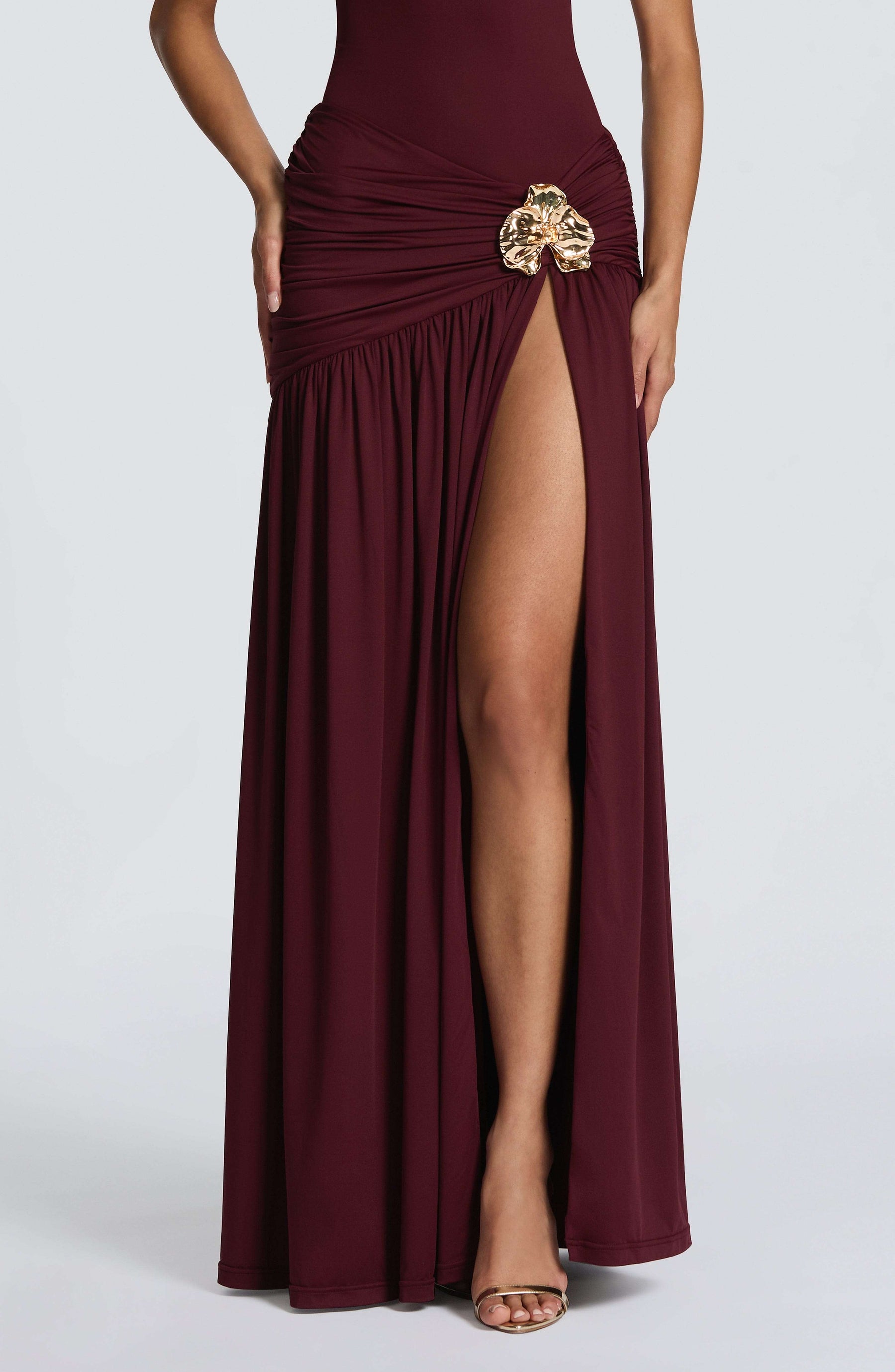 Saira Maxi Skirt - Cherry Lacquer Ryvelle