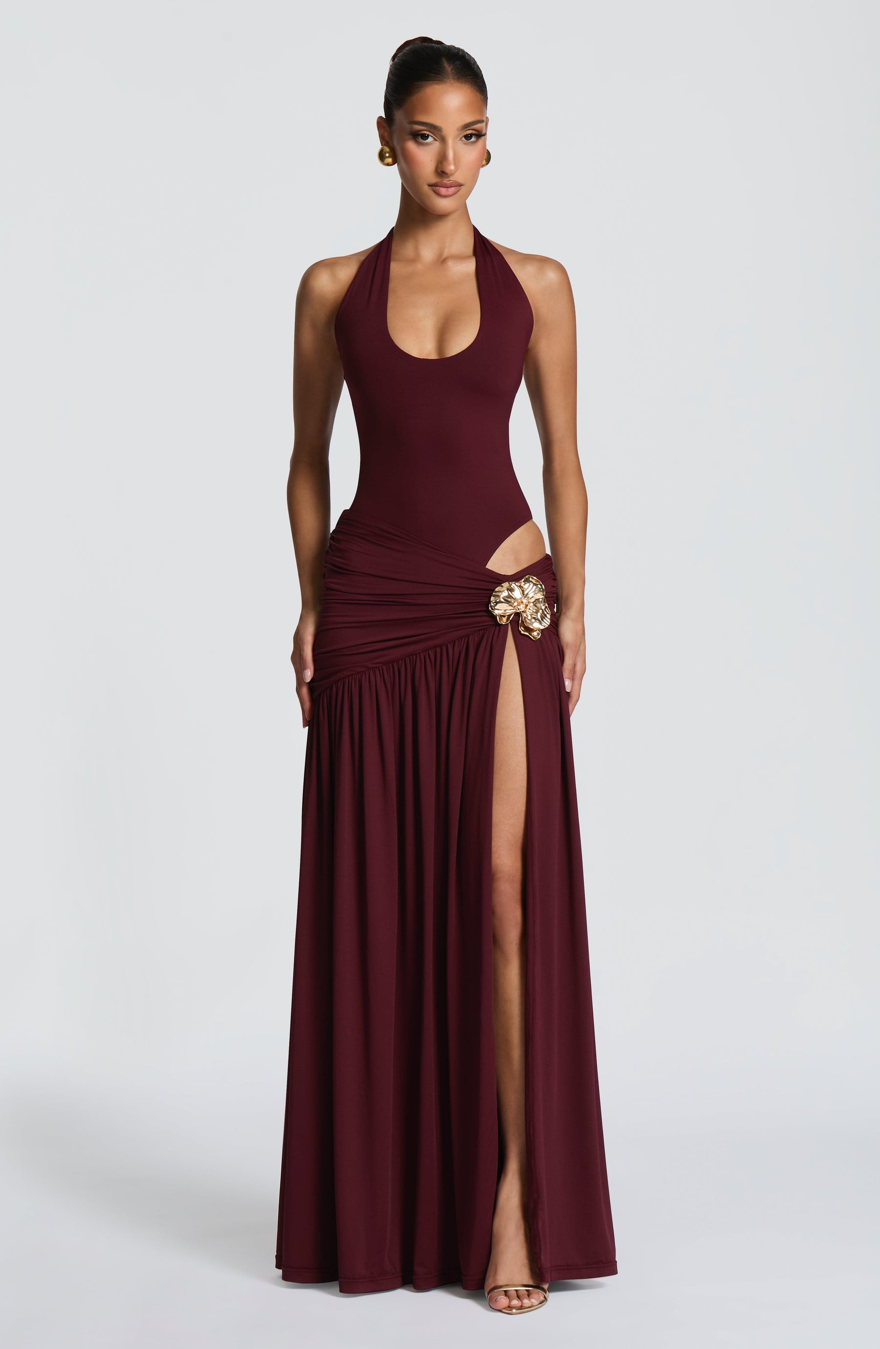 Saira Maxi Skirt - Cherry Lacquer Ryvelle