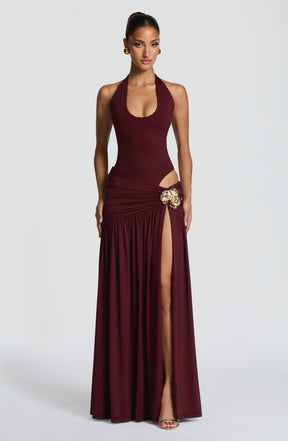Saira Maxi Skirt - Cherry Lacquer Ryvelle