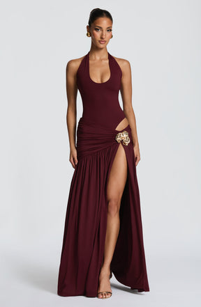 Saira Maxi Skirt - Cherry Lacquer Ryvelle