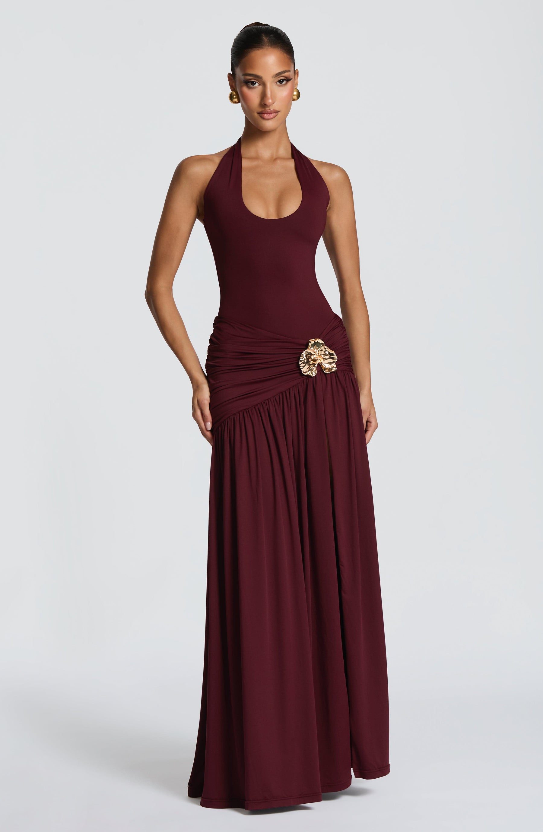 Saira Maxi Skirt - Cherry Lacquer Ryvelle