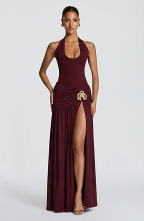 Saira Maxi Skirt - Cherry Lacquer Ryvelle