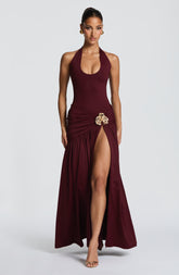 Saira Maxi Skirt - Cherry Lacquer Ryvelle
