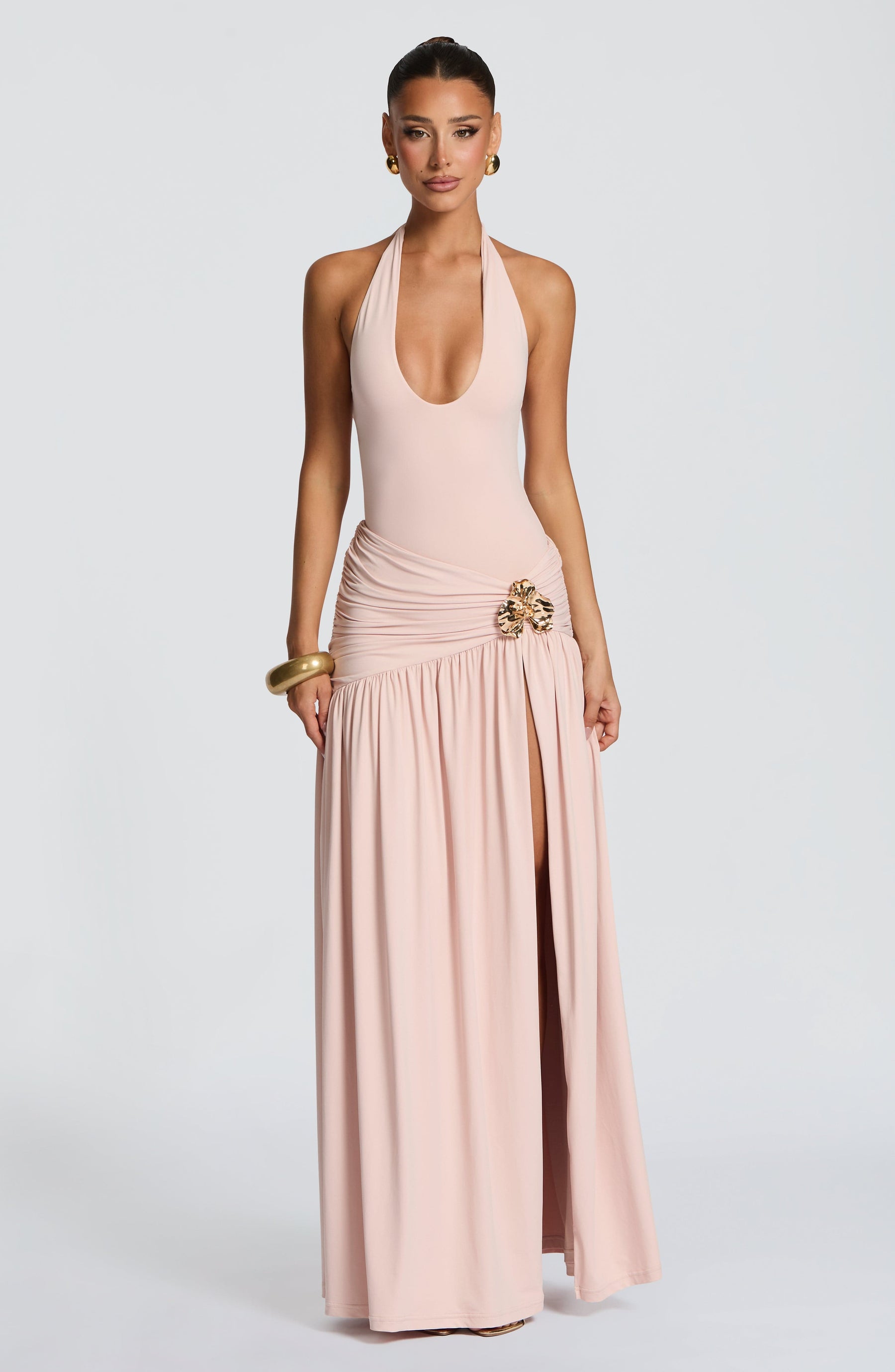Saira Maxi Skirt - Soft Blush Ryvelle