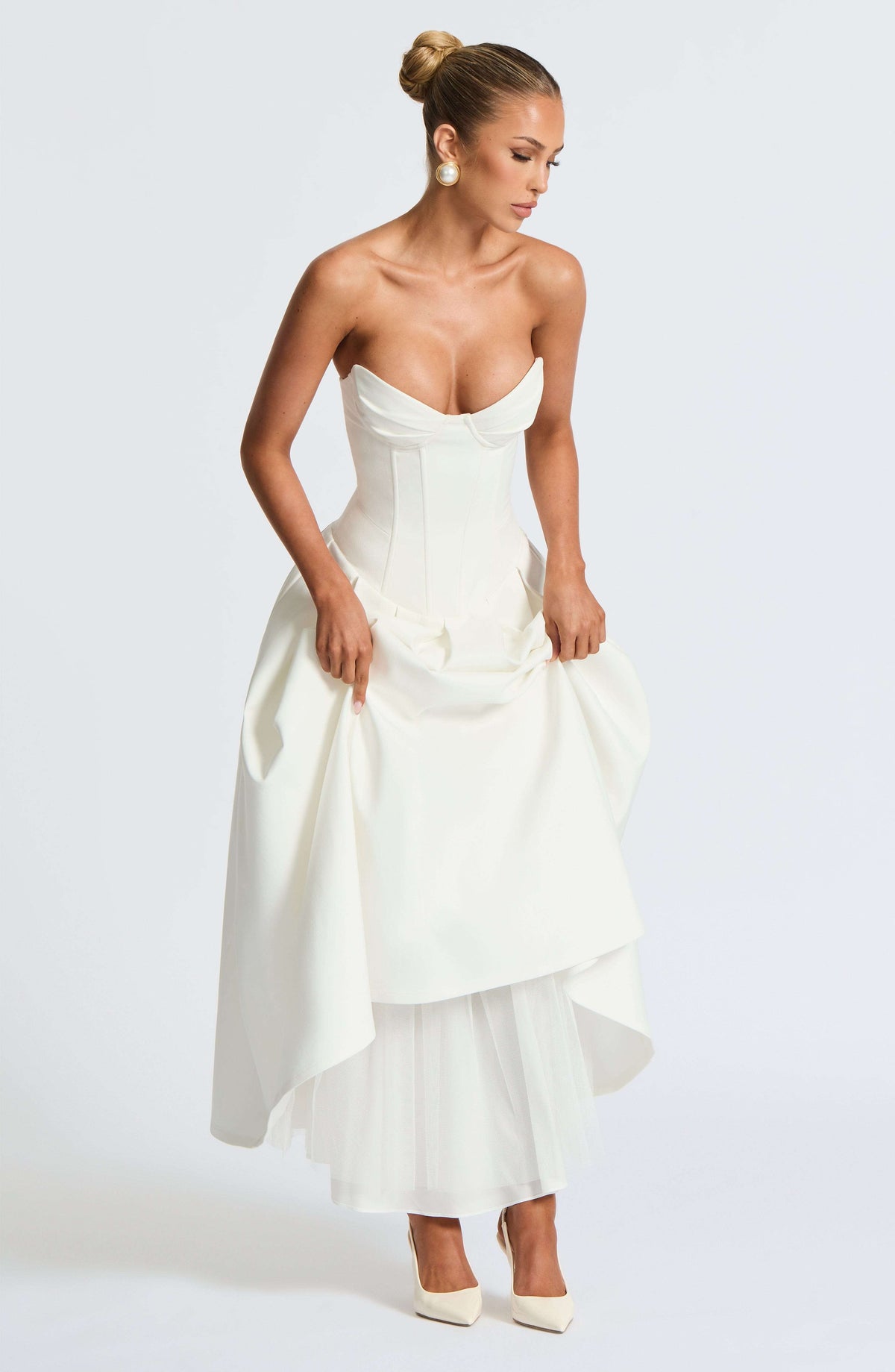 Salma Midi Dress - Ivory Ryvelle