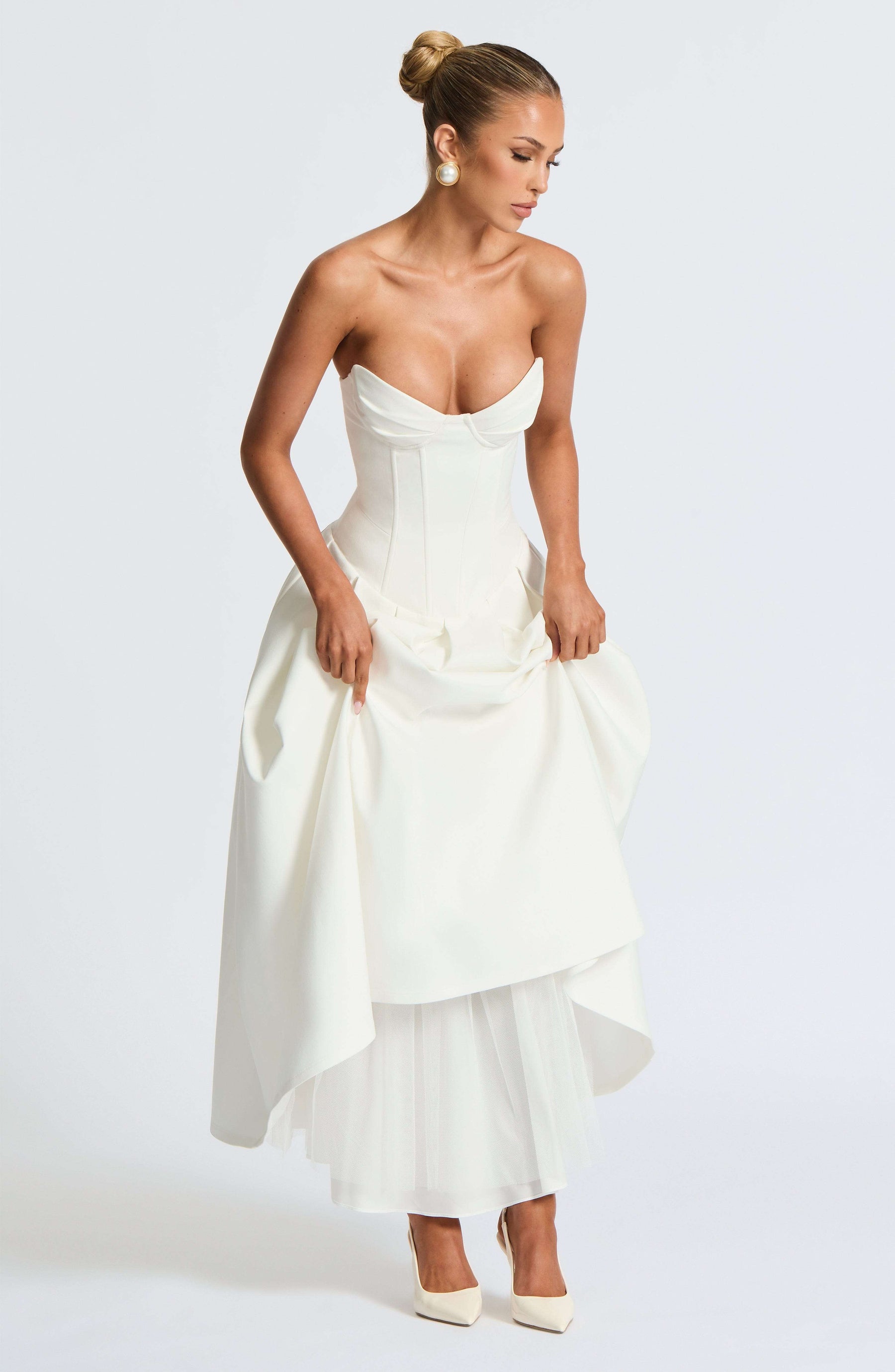 Salma Midi Dress - Ivory Ryvelle