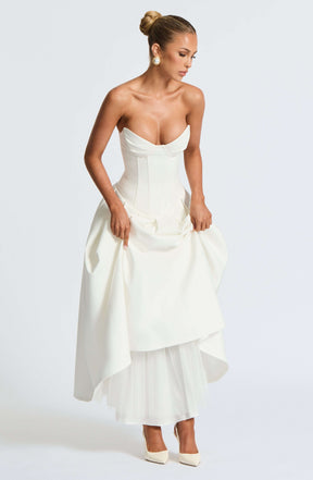 Salma Midi Dress - Ivory Ryvelle