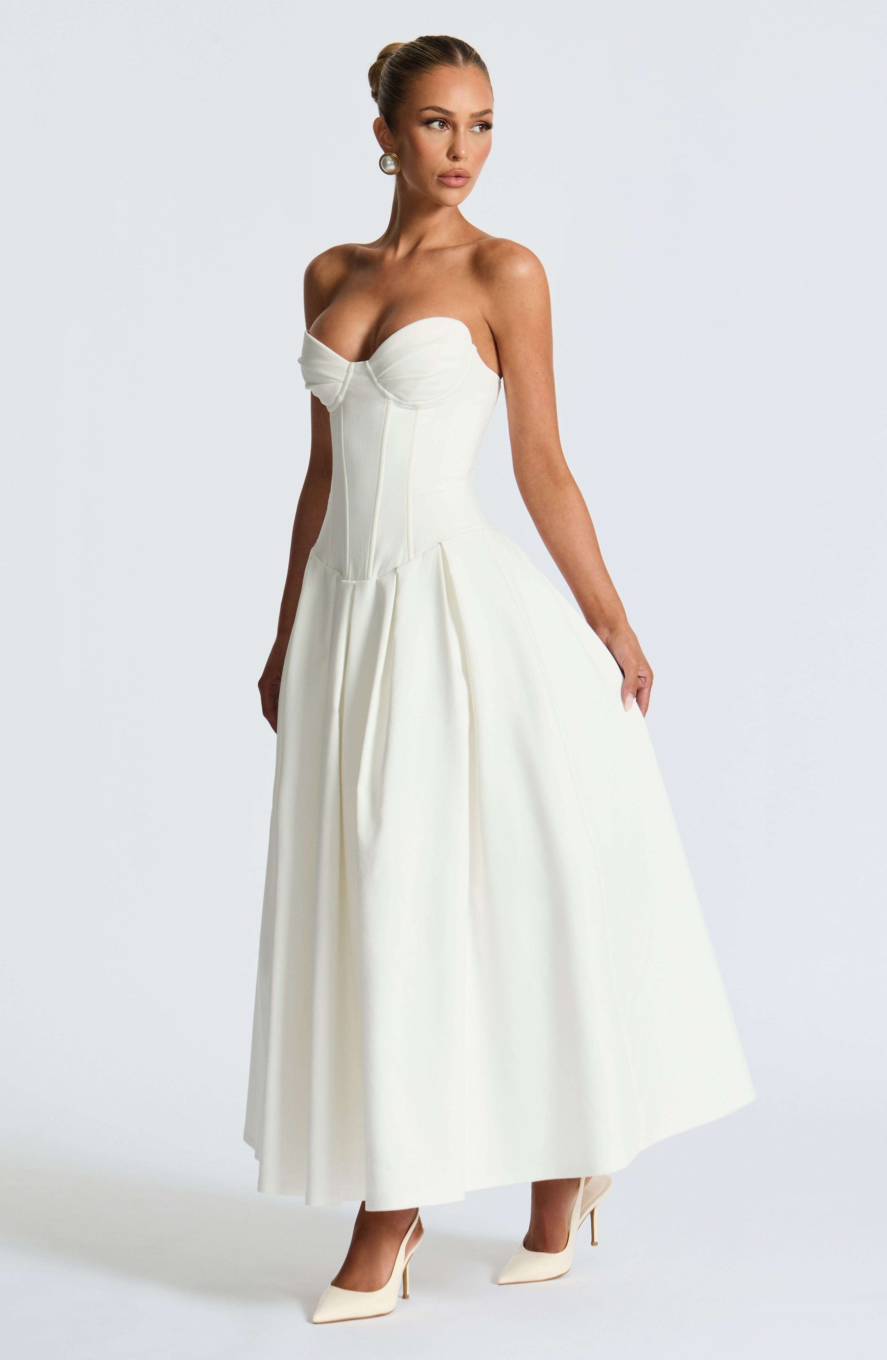 Salma Midi Dress - Ivory Ryvelle