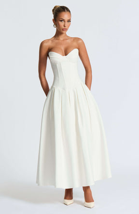 Salma Midi Dress - Ivory Ryvelle