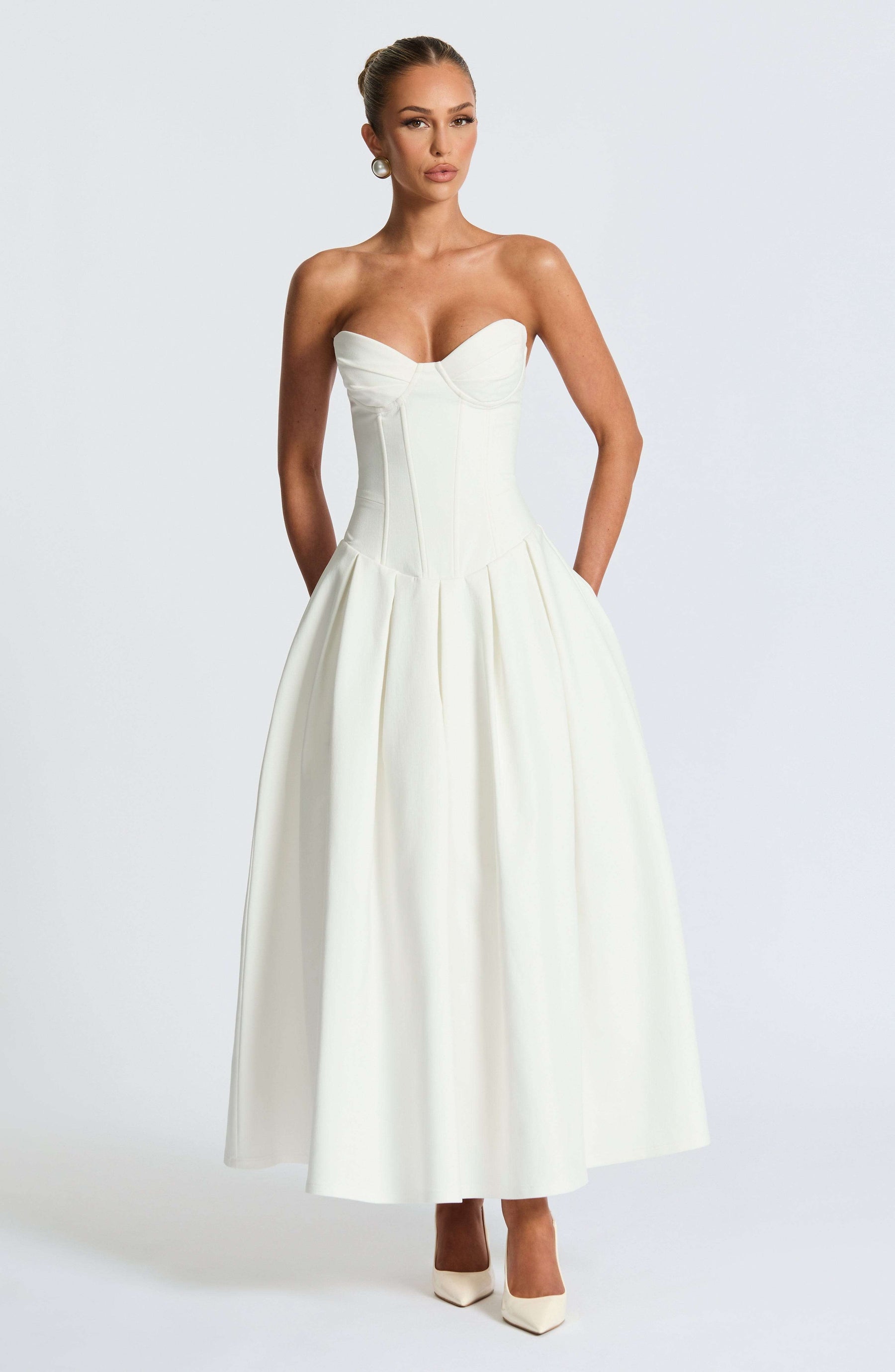 Salma Midi Dress - Ivory Ryvelle