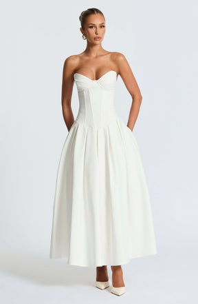 Salma Midi Dress - Ivory Ryvelle