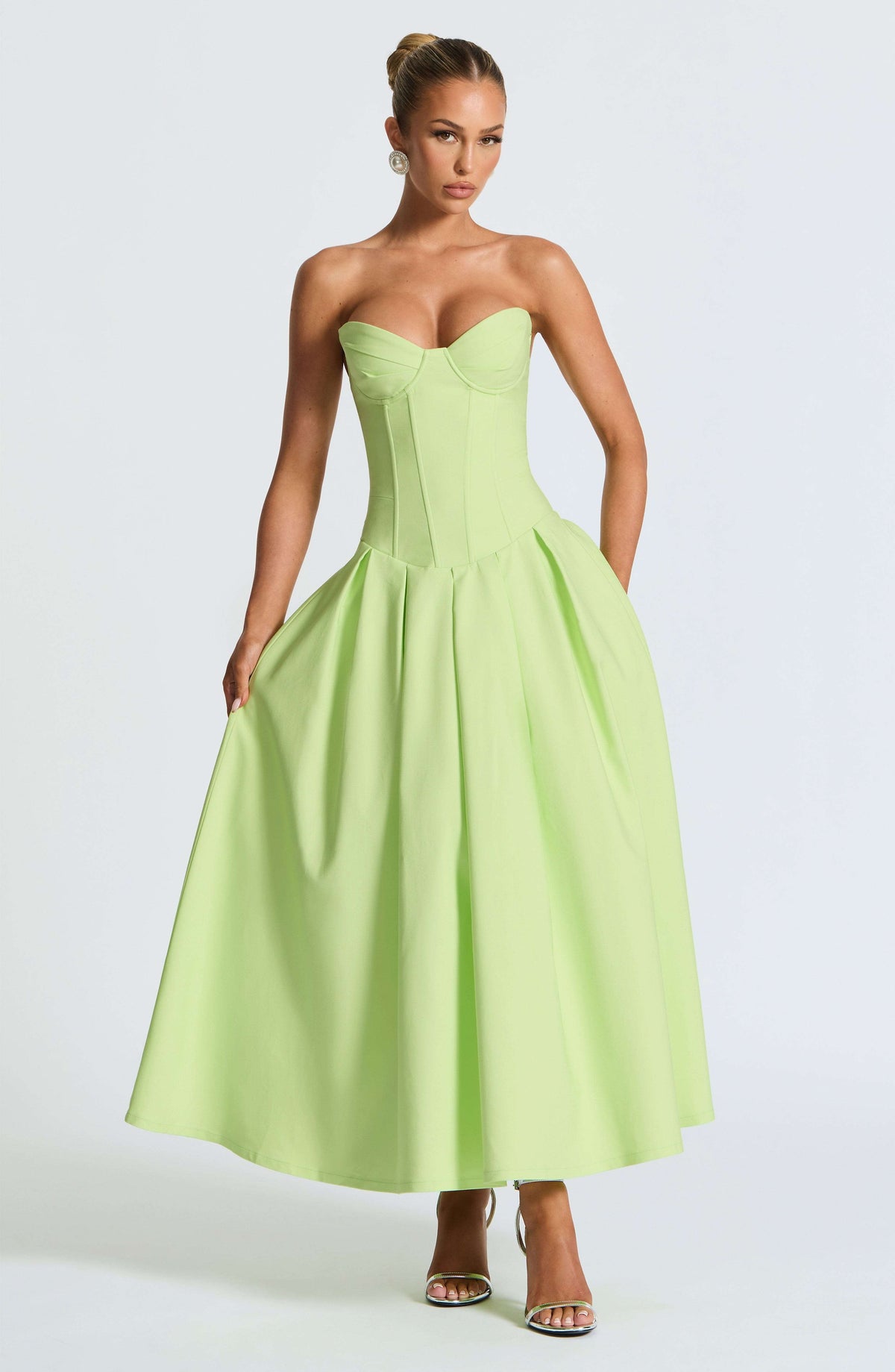 Salma Midi Dress - Lime Ryvelle