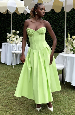 Salma Midi Dress - Lime Ryvelle