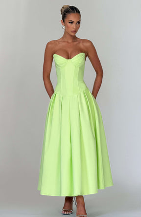 Salma Midi Dress - Lime Ryvelle