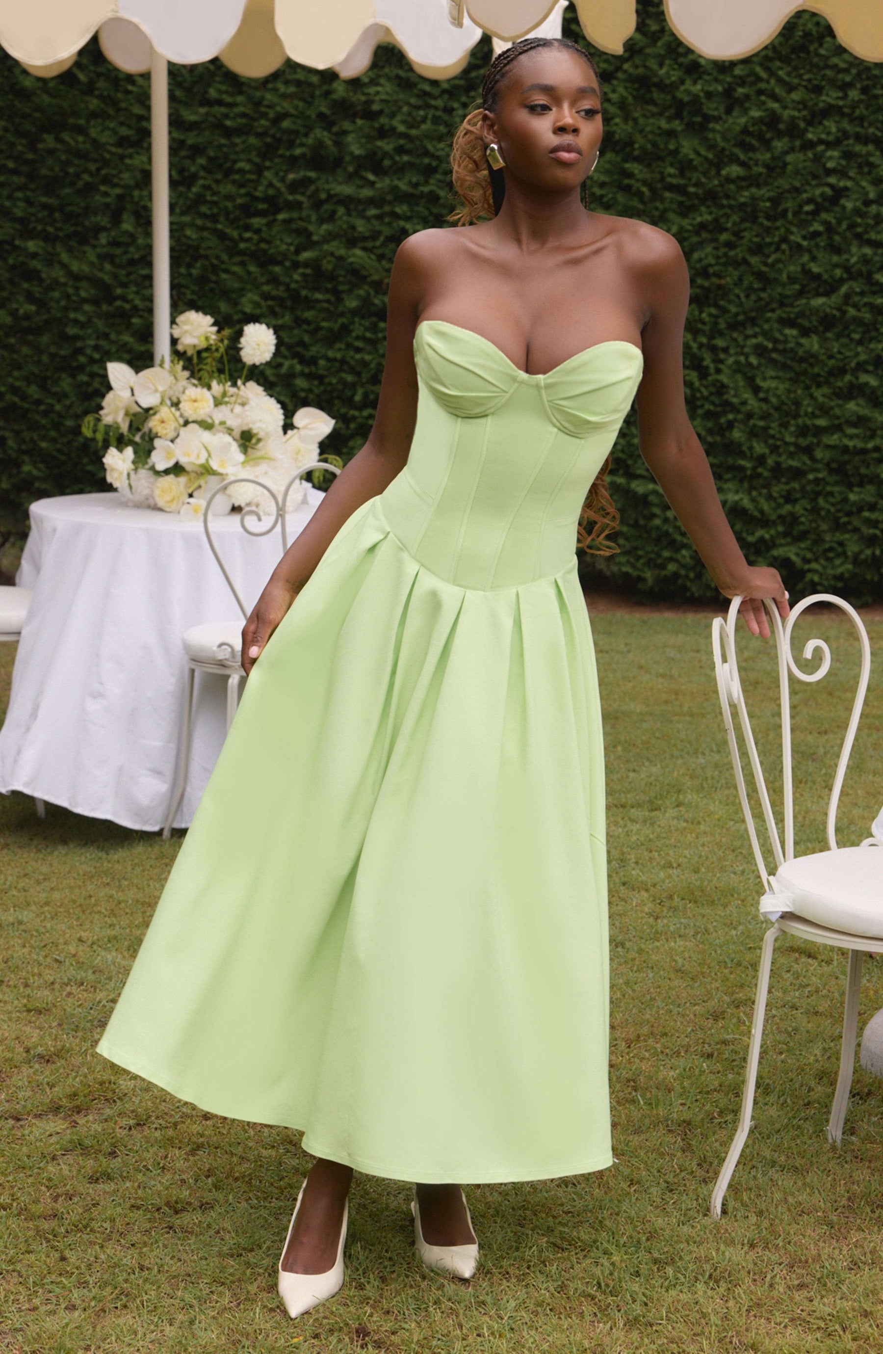 Salma Midi Dress - Lime Ryvelle