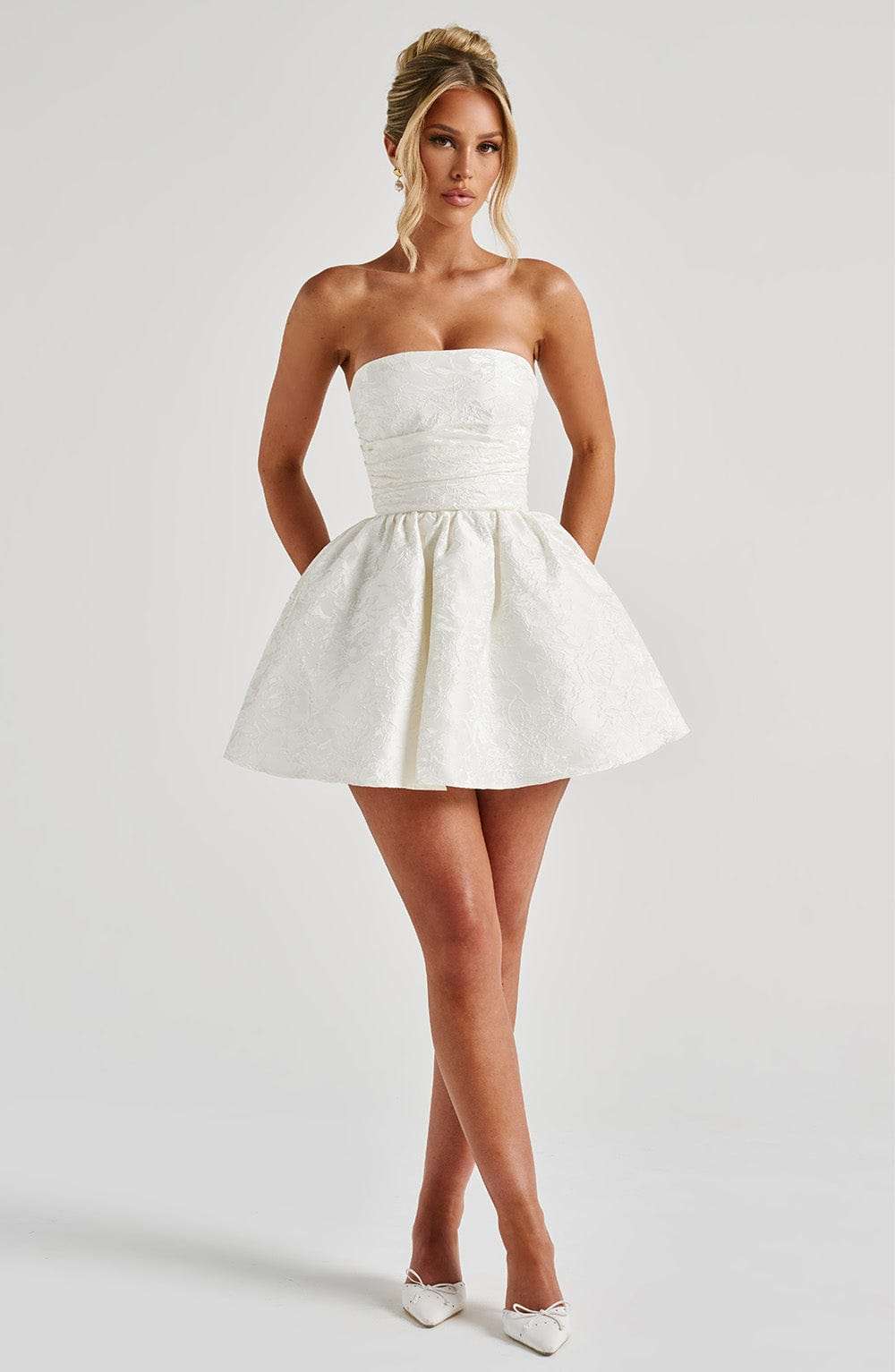 Salome Mini Dress - Ivory Ryvelle