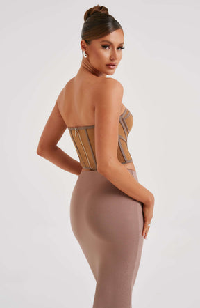 Santanna Corset - Chocolate/Nude Ryvelle