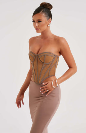 Santanna Corset - Chocolate/Nude Ryvelle