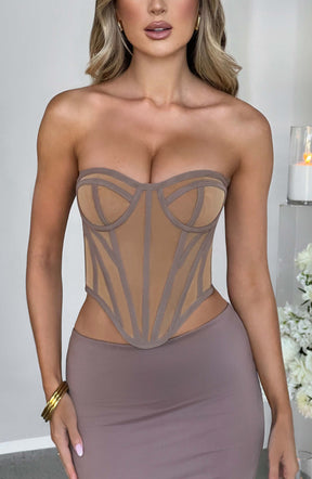 Santanna Corset - Chocolate/Nude Ryvelle