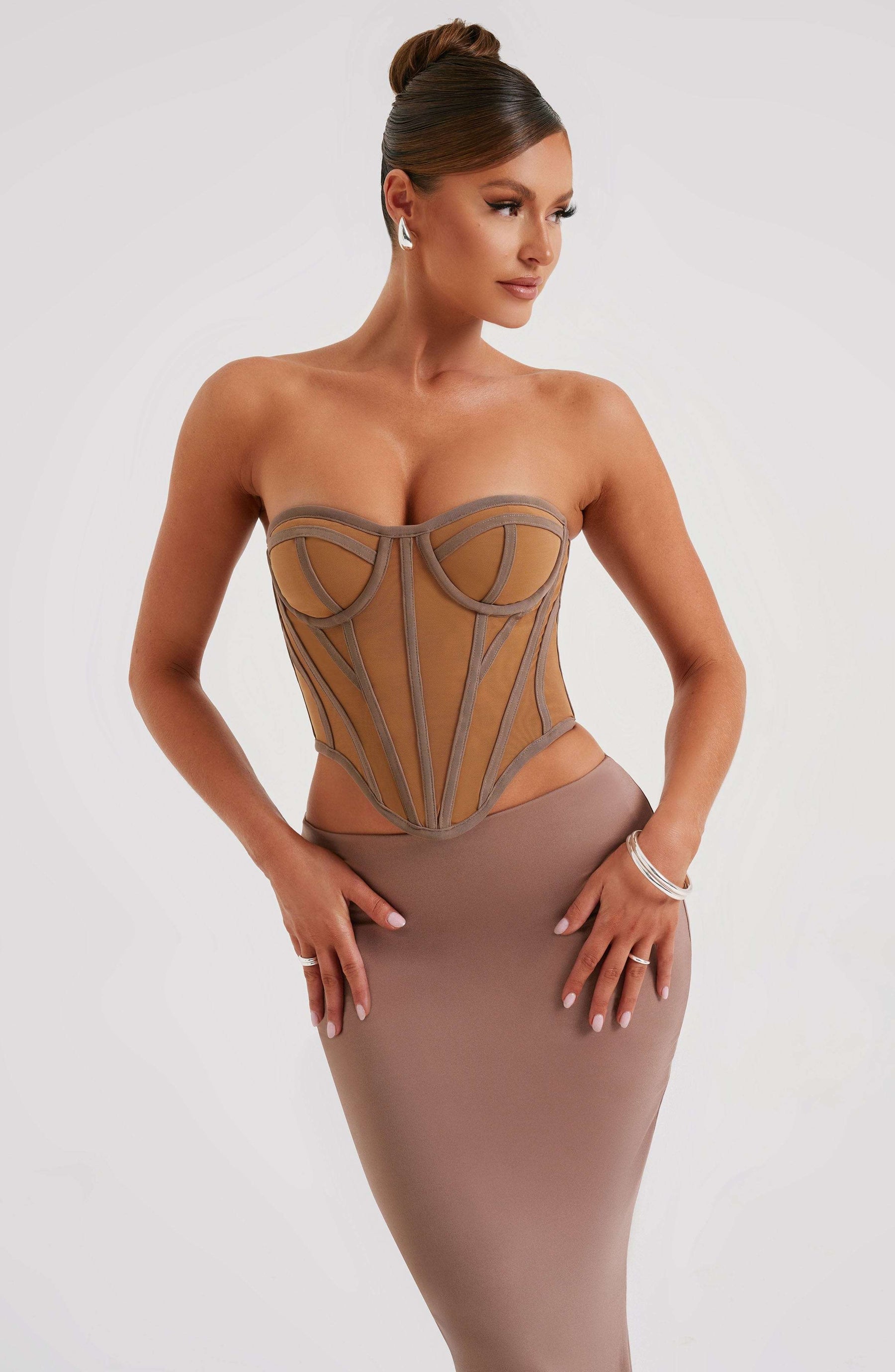 Santanna Corset - Chocolate/Nude Ryvelle