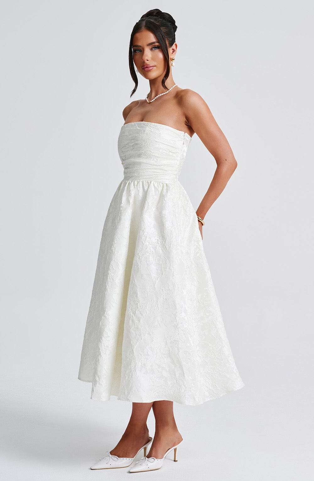 Saoirse Midi Dress - Ivory Ryvelle