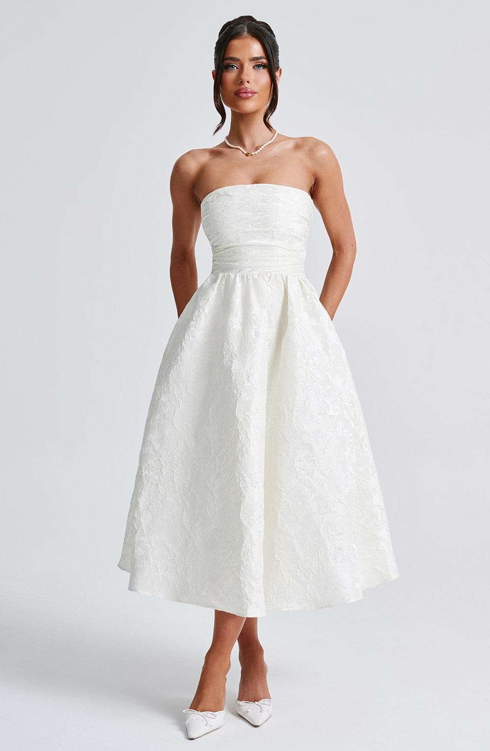 Saoirse Midi Dress - Ivory Ryvelle