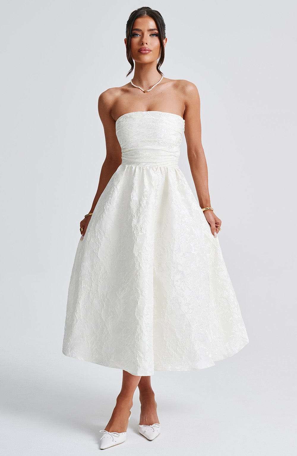 Saoirse Midi Dress - Ivory Ryvelle