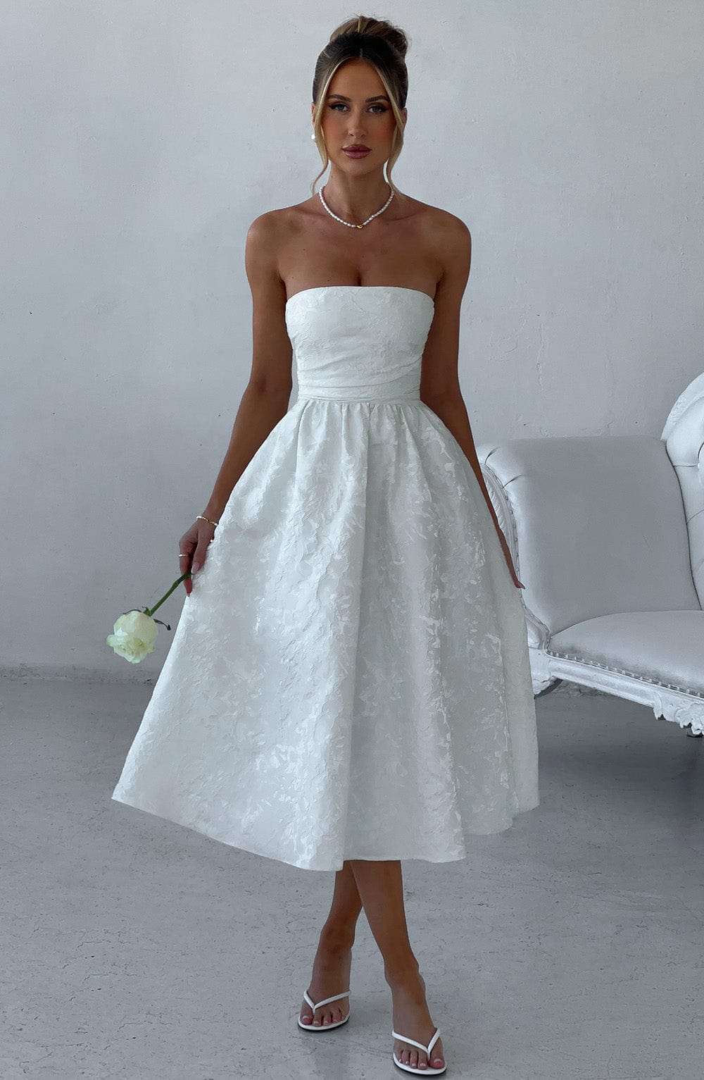 Saoirse Midi Dress - Ivory Ryvelle