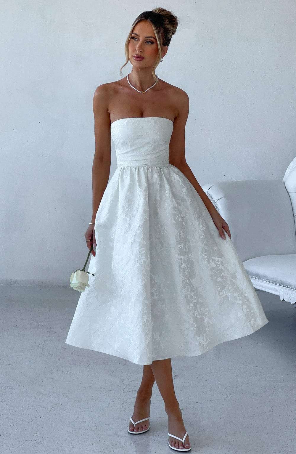 Saoirse Midi Dress - Ivory Ryvelle