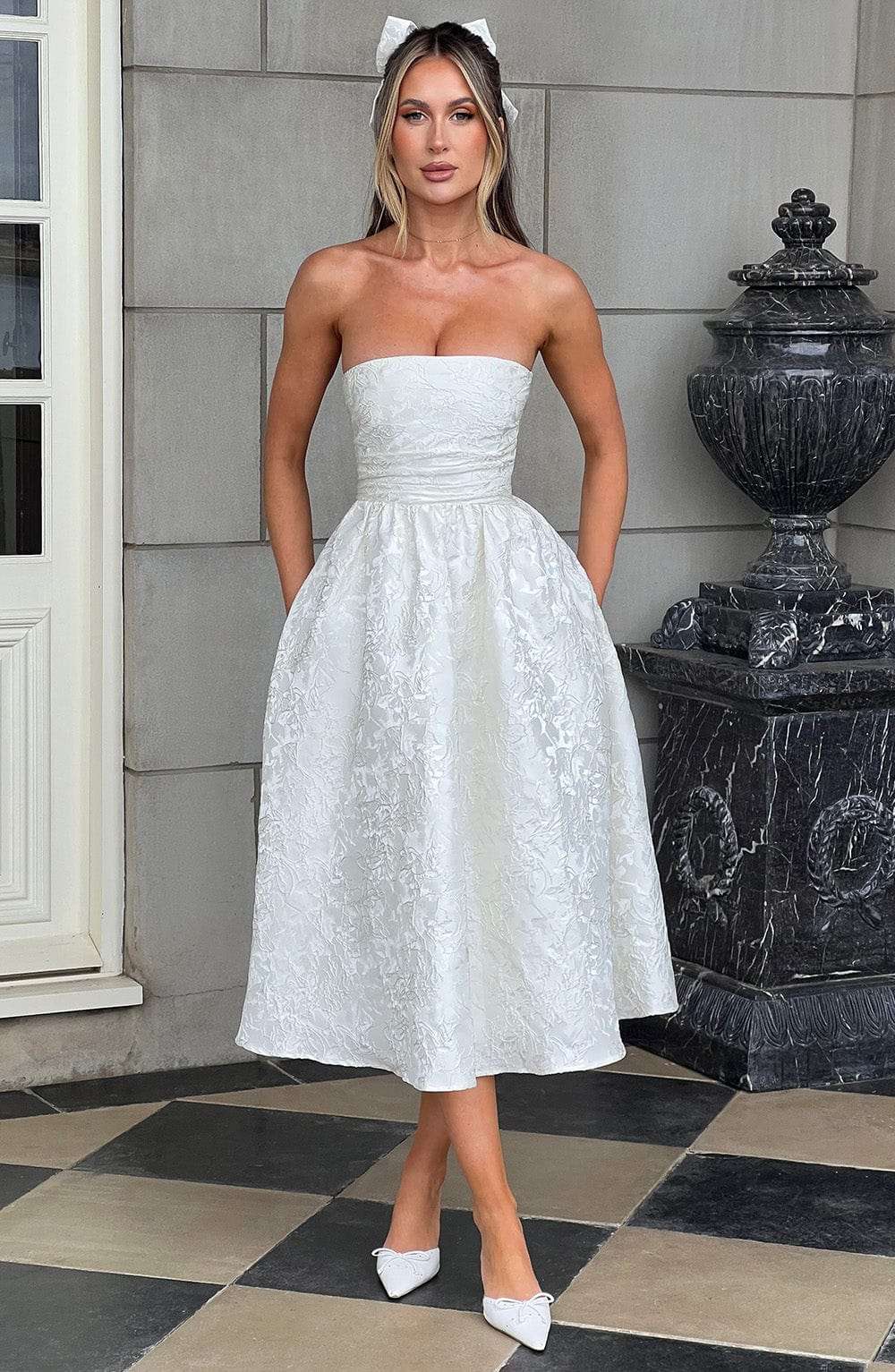 Saoirse Midi Dress - Ivory Ryvelle