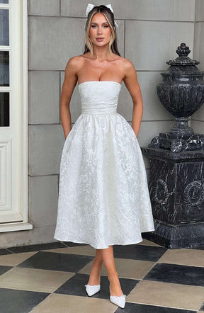 Saoirse Midi Dress - Ivory Ryvelle
