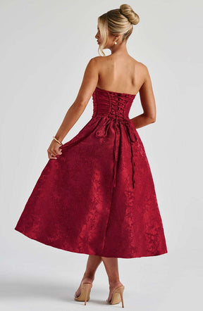 Saoirse Midi Dress - Red Ryvelle