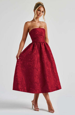 Saoirse Midi Dress - Red Ryvelle