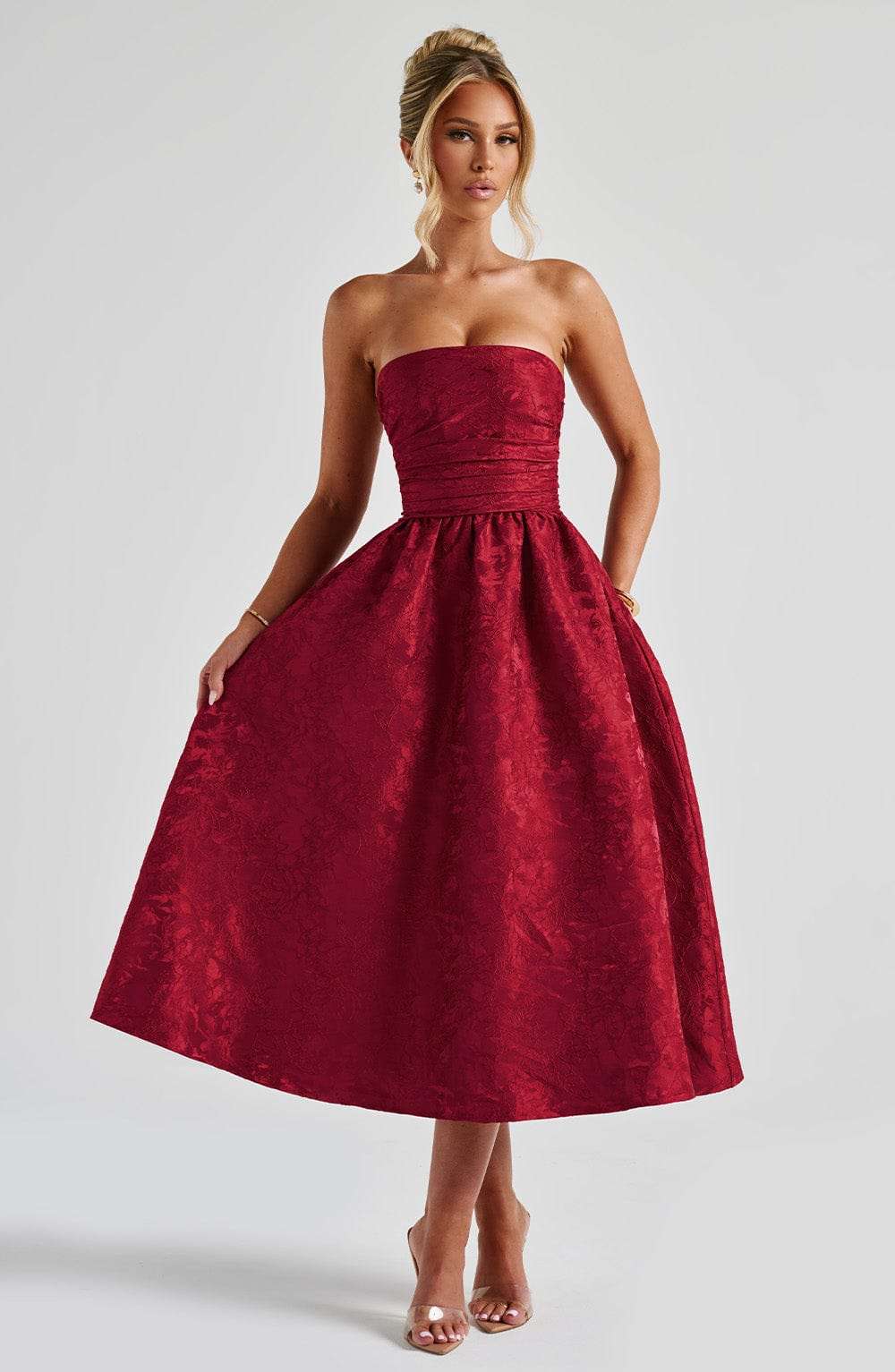 Saoirse Midi Dress - Red Ryvelle
