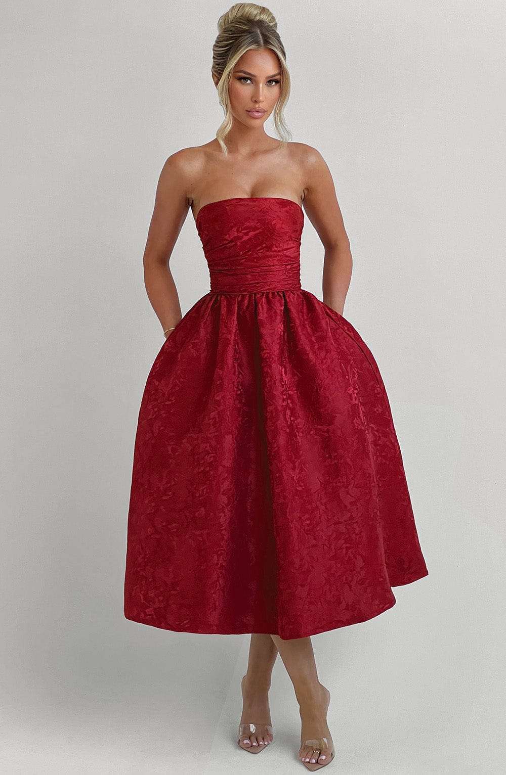 Saoirse Midi Dress - Red Ryvelle