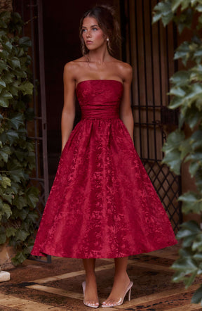 Saoirse Midi Dress - Red Ryvelle