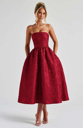 Saoirse Midi Dress - Red Ryvelle