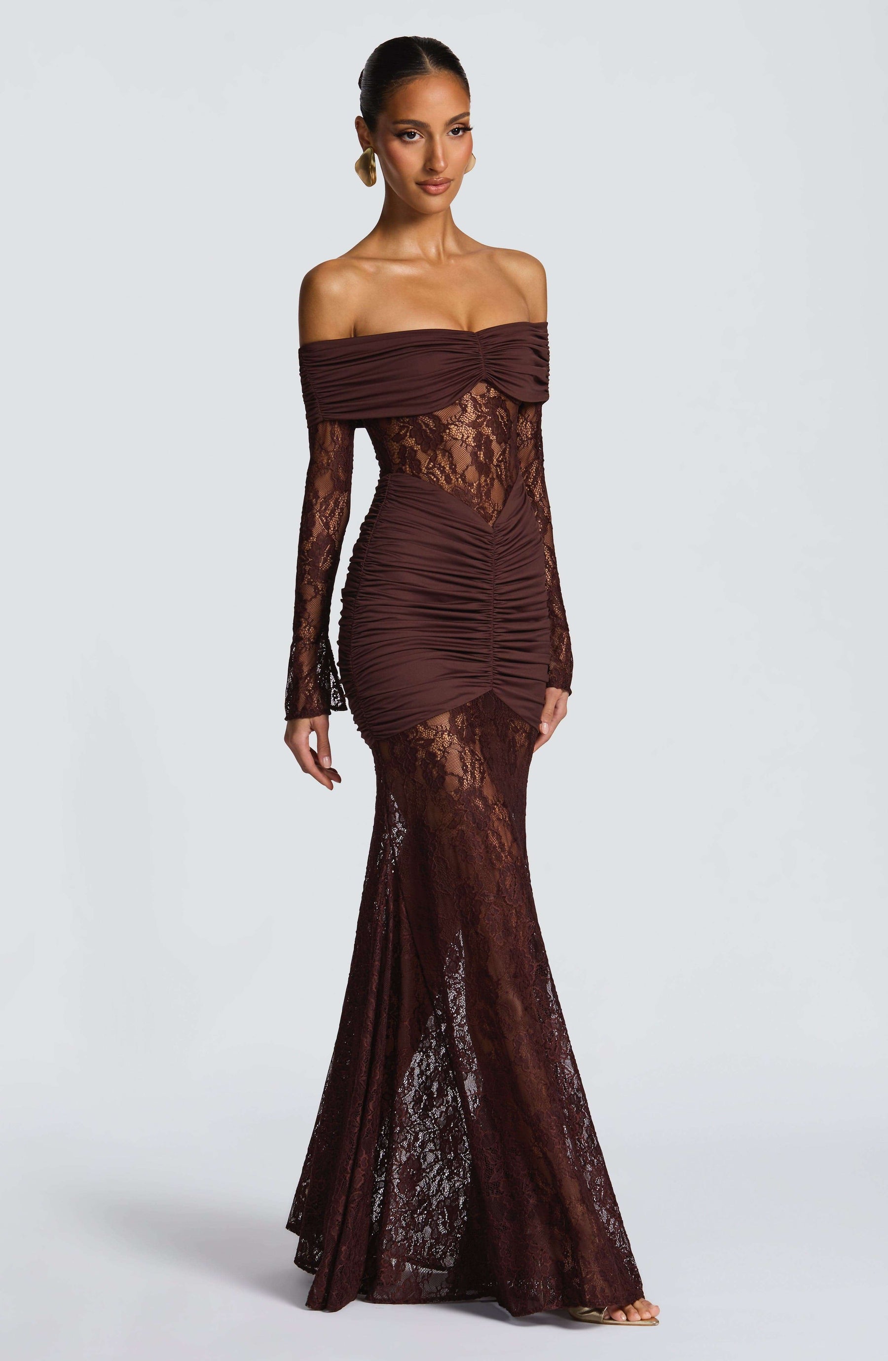 Sauline Maxi Dress - Plum Brown Ryvelle