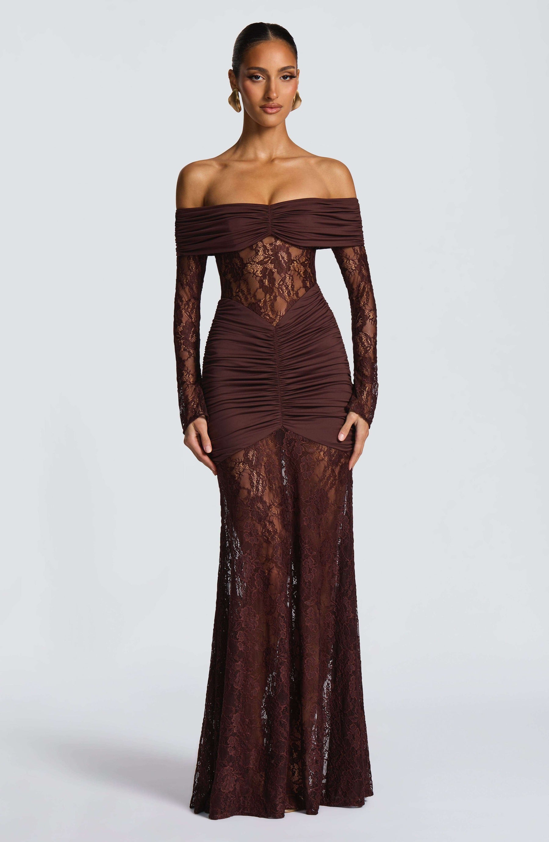 Sauline Maxi Dress - Plum Brown Ryvelle