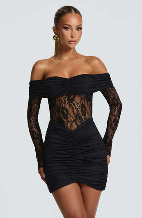 Sauline Mini Dress - Black Ryvelle