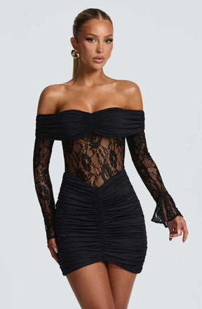 Sauline Mini Dress - Black Ryvelle