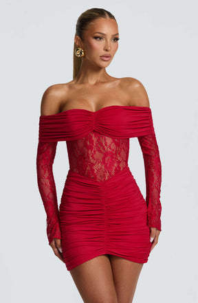 Sauline Mini Dress - Red Ryvelle