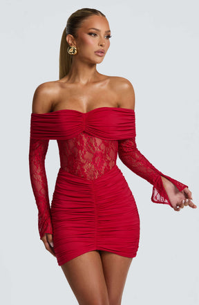 Sauline Mini Dress - Red Ryvelle