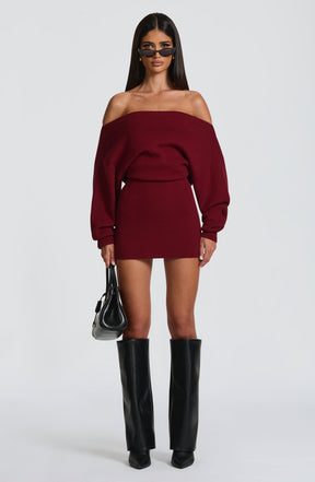 Sawyer Mini Dress - Burgundy Ryvelle