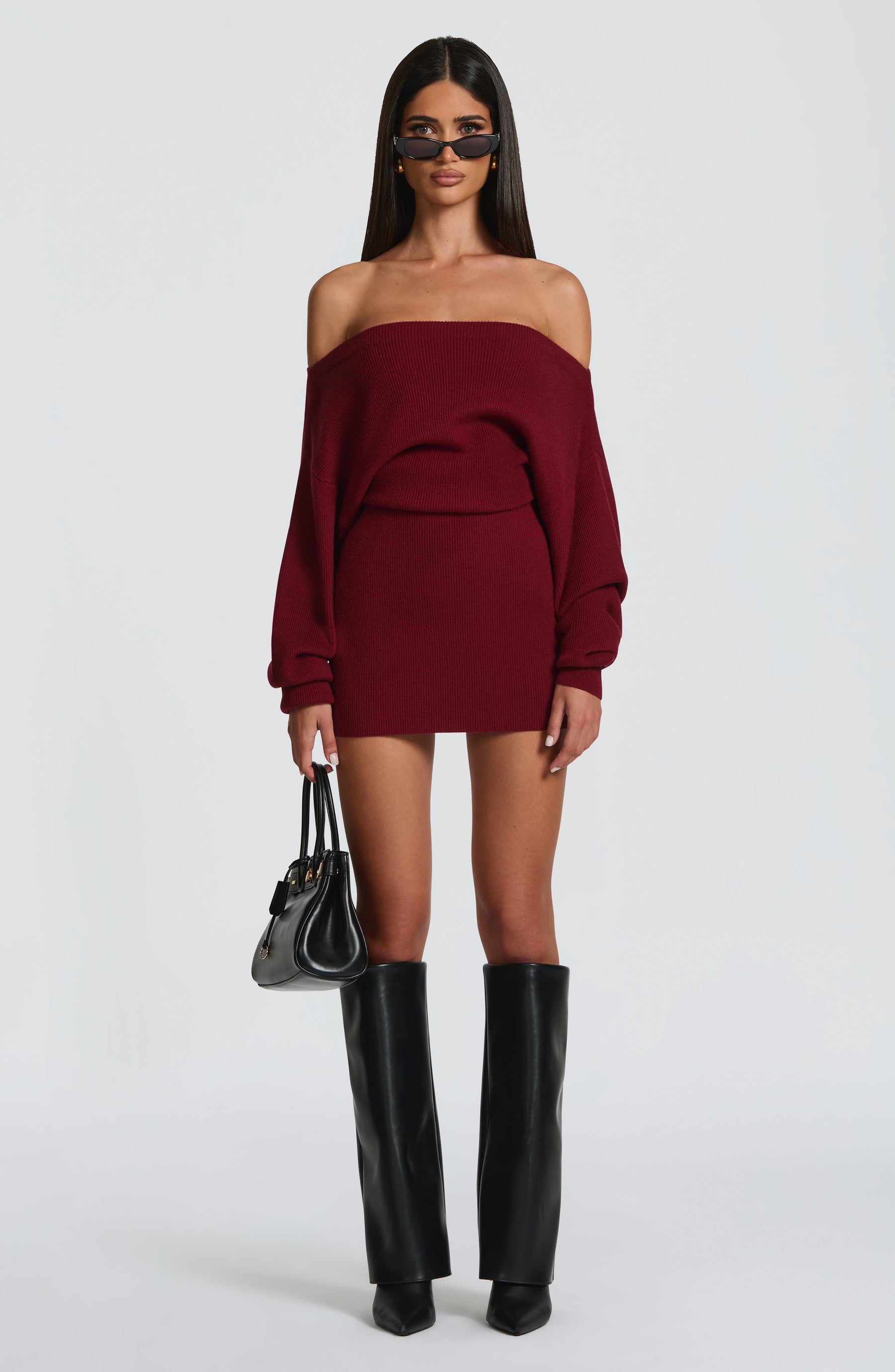 Sawyer Mini Dress - Burgundy Ryvelle