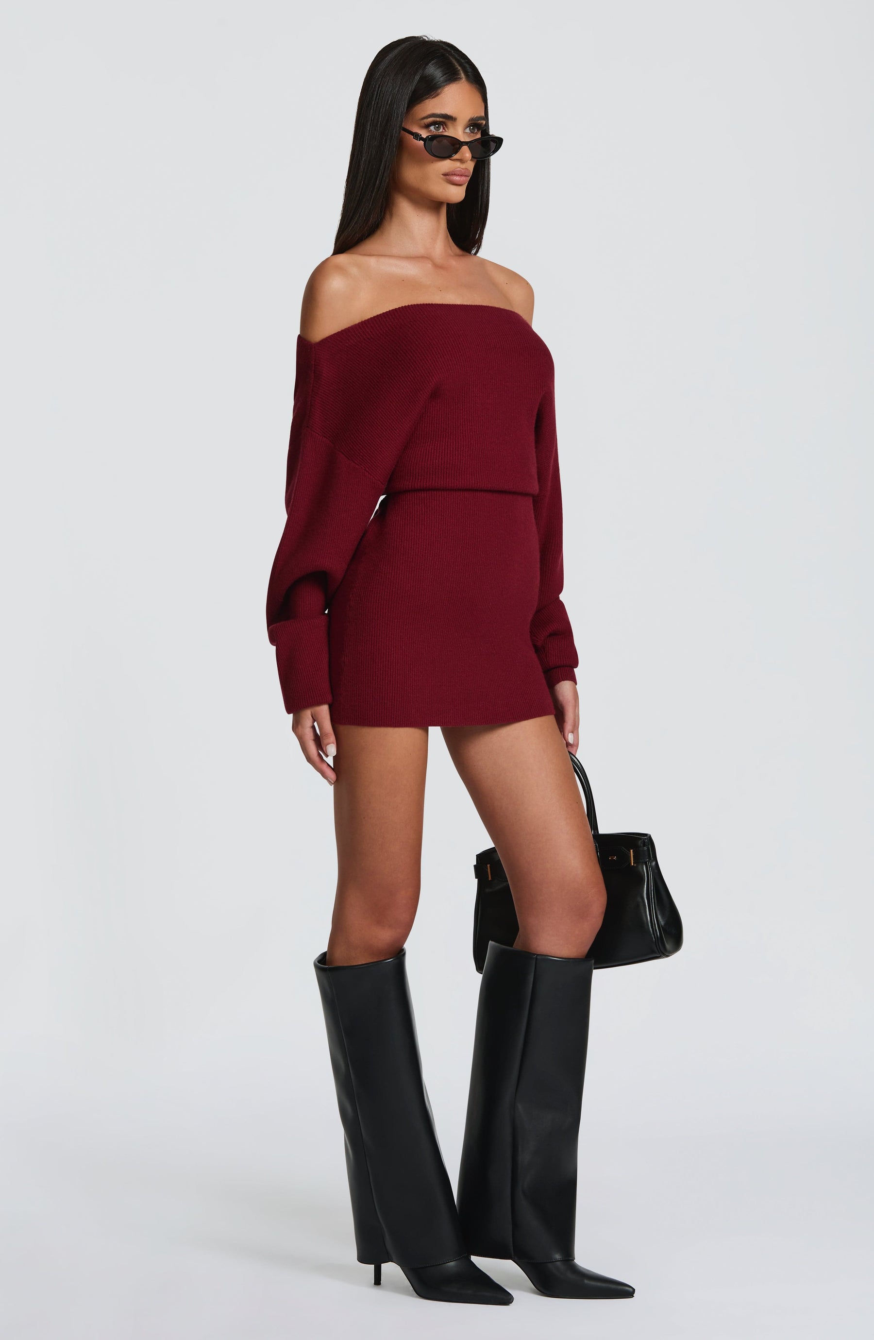 Sawyer Mini Dress - Burgundy Ryvelle