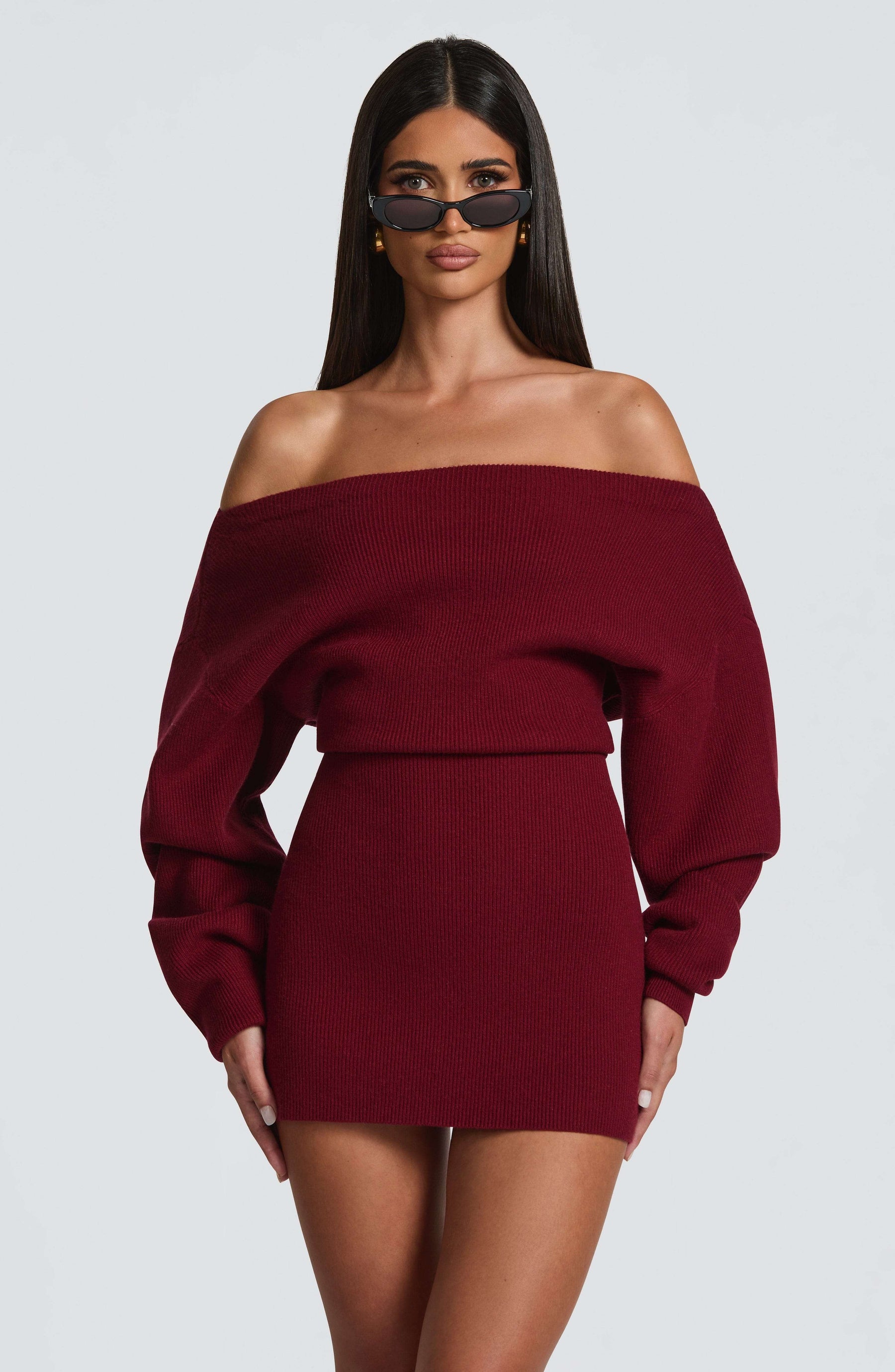Sawyer Mini Dress - Burgundy Ryvelle