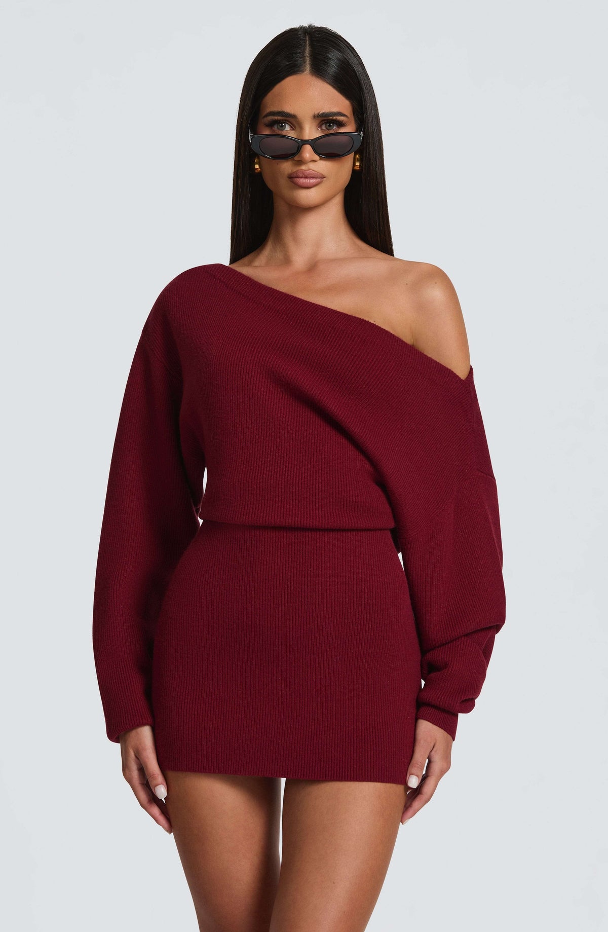 Sawyer Mini Dress - Burgundy Ryvelle