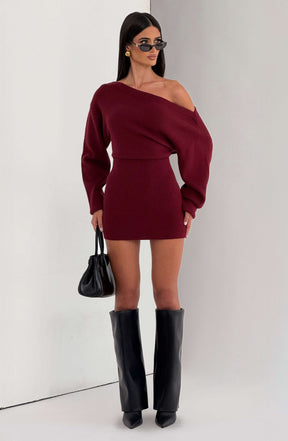Sawyer Mini Dress - Burgundy Ryvelle