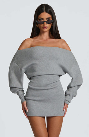 Sawyer Mini Dress - Light Grey Ryvelle